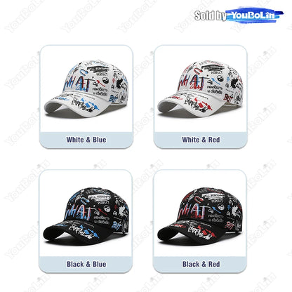 Cappellino da baseball graffiti per uomo e donna – Cappello regolabile in cotone stile street snapback