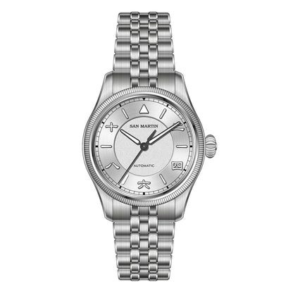San Martin 39.5mm Retro Chinese Characters Indices Dial Men Pilot Watch YN55 100M Waterproof BGW-X1 Luminous SN0033C