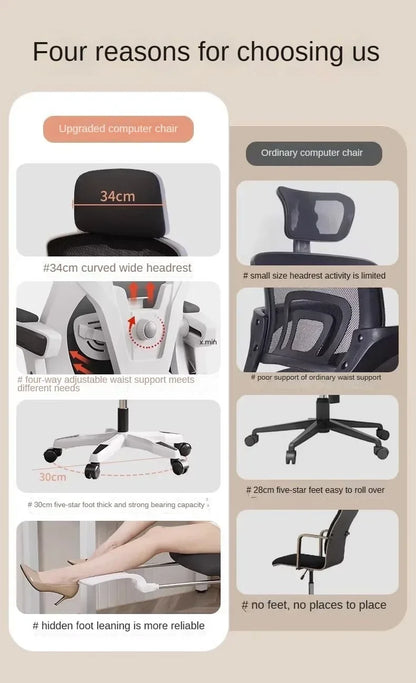 Computer Chair, Rotating Office Chair, Boss Chair, Comfortable to Lie Down, Student Bedroom, Engineering Chairs, e-sports Chairs