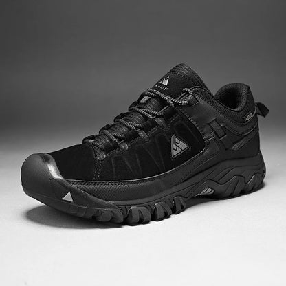 HIKEUP New High Quality Men Hiking Shoes Durable Leather Climbing Shoes Outdoor Walking Sneakers Rubber Sole Factory Outlet