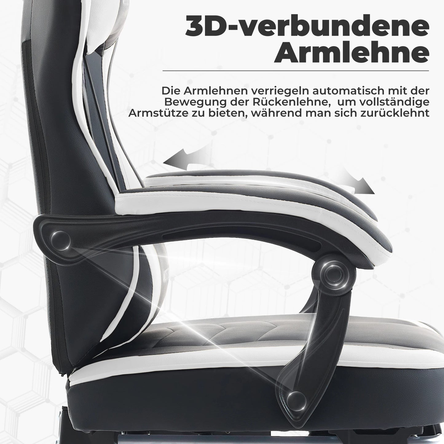 Cadeira Gaming WOTSTA com Apoio para Pés, Cadeira Gamer Ergonómica com Almofada Lombar, Apoio de Cabeça e Altura Ajustável para Computador