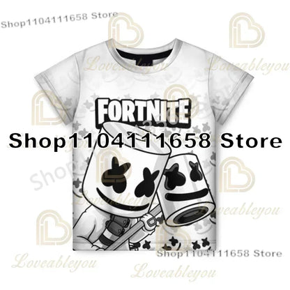 Presentes de Aniversário T-shirt F-Fortnite 3D Print Banana Peely Team Leader Bear para Homem, Tee Battle Royale Gaming, Top de Verão