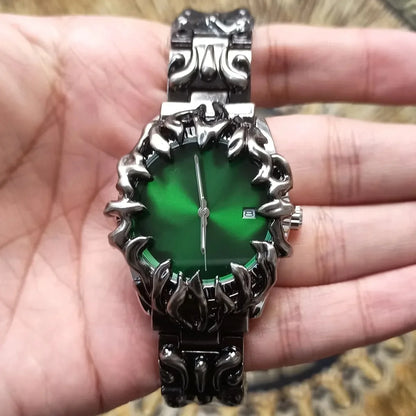 Fashion Y2K Antique Alabaster Quartz Watch Men Retro Black Strap Red Medieval Old Unique Creative Men Watches Luminous AAA Clock
