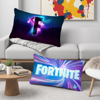 Capa de almofada retangular com logótipo do jogo F-FORTNITE — fronha estampada para cabeceira, sofá, quarto e decoração de casa