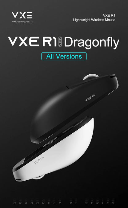 Rato Gaming Sem Fios ATK VXE Dragonfly R1 Pro MAX PAW3395 R1 SE Plus Personalizado para Esports FPS Recarregável Leve