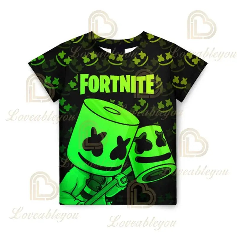 Cartoon Fortnite New Summer Children T Shirt 3D Printed Boys Girls Streetwear Adults Kids Clothes Funny Tee O-Neck Tops