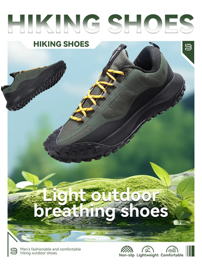 Baasploa Hiking Shoes Men Outdoor Waterproof Camping Resistant Non Slip Sneakers Male Casual Lightweight Lace-Up Walking Shoes