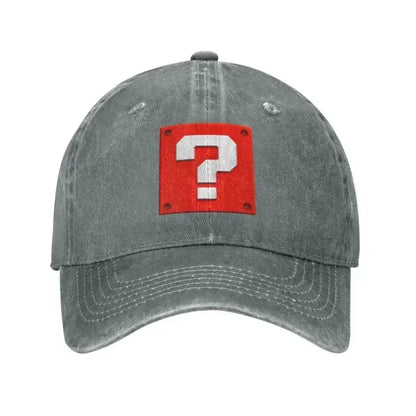 Casquette de baseball personnalisée, style Cartoom, avec motif « Question Block », pour femmes et hommes, ajustable, unisexe, en coton, style « Dad Hat », casquettes Snapback performantes