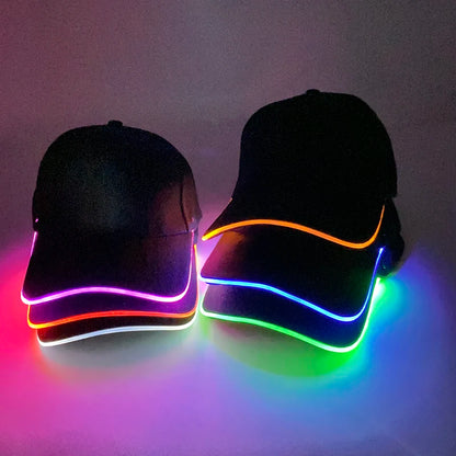 Fashion Glowing Baseball Cap LED Light Up Hiphop Hat Bar Club Props Fluorescent Hat Men Women DJ Dance Supplies Costume