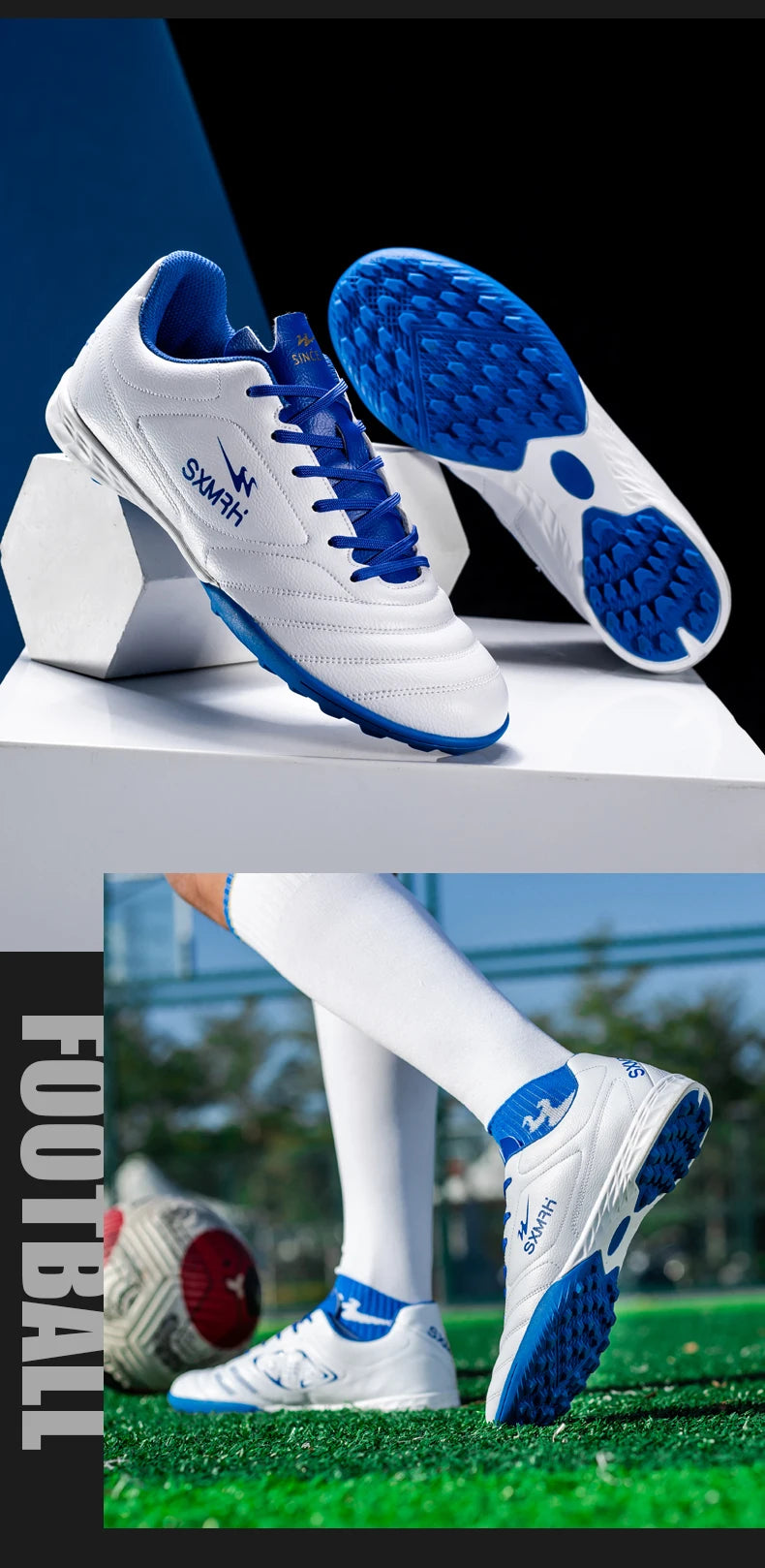 Double Star Men's Genuine TF Turf Soccer Shoes, for Primary School Students, Teenagers, Adults & Kids, Professional Training and