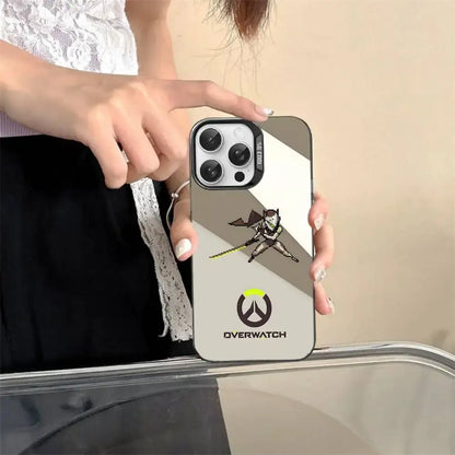 Capa para Telemóvel Game O-Overwatch em Estilo Pixel para iPhone 17 16 15 14 13 12 11 Pro MAX, Traseira Mate Antichoque e Anti-Queda