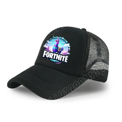 Boné de Basebol Fortnite com Estampa Cartoon do Jogo para Crianças, Boné de Verão em Malha Respirável, Boné Ajustável com Pala, Presente de Aniversário para Crianças