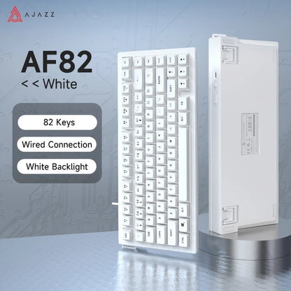 Teclado AJAZZ AF82 Office Low Profile RGB com fios/sem fios para gaming, layout 75%, 82 teclas, bateria de 4000mAh para Win/Mac