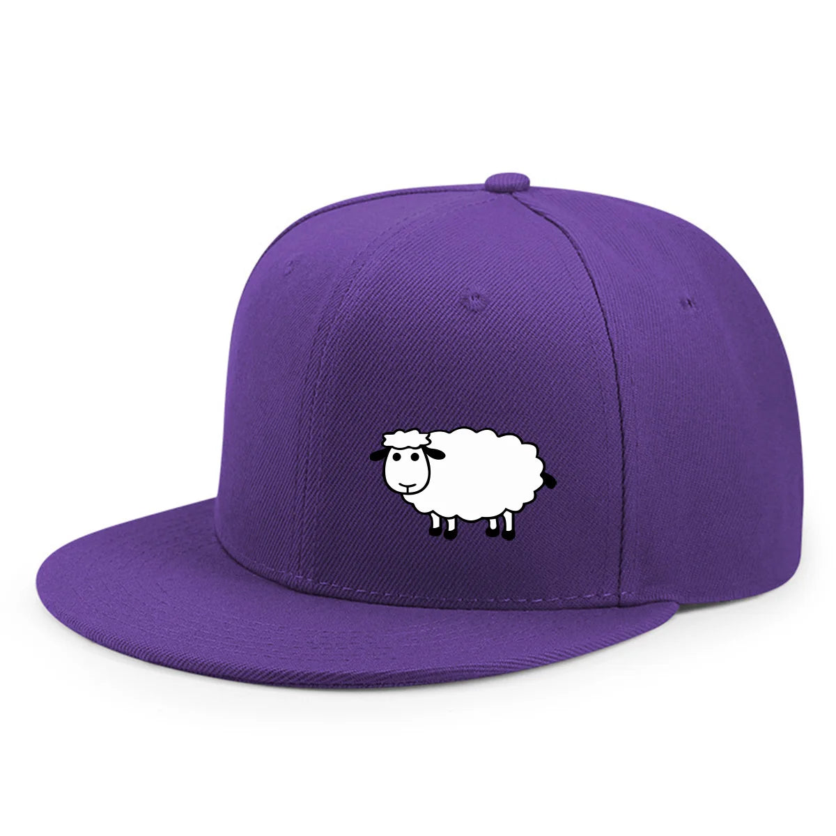 Casquette de baseball unisexe ajustable - Casquette de style urbain à visière plate avec motif de mouton : un accessoire décontracté, polyvalent et personnalisable