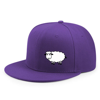 Casquette de baseball unisexe ajustable - Casquette de style urbain à visière plate avec motif de mouton : un accessoire décontracté, polyvalent et personnalisable