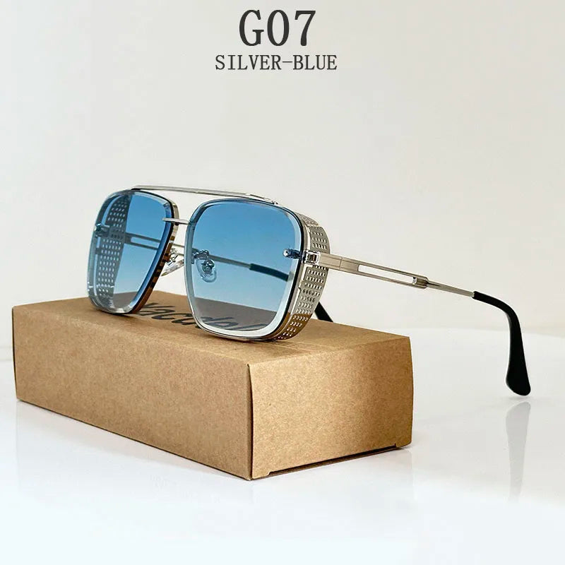 2025 Steampunk Sunglasses For Men Retro Square Punk Sunglasses Women Trendy Luxury Fashion Glasses Gafas De Sol Hombre Zonnebril