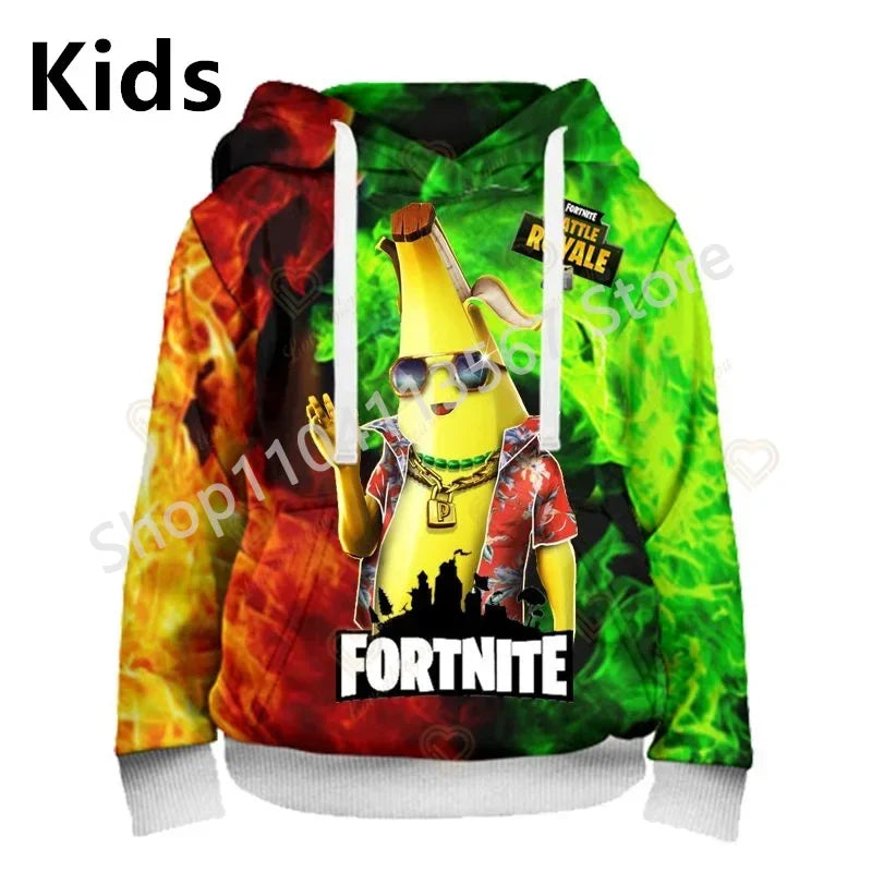 Sweatshirts com Capuz Llama Battle Royale F-Fortnited com Impressão 3D para Homem, Mulher e Criança, Rapaz e Rapariga, Pullover Streetwear Verde