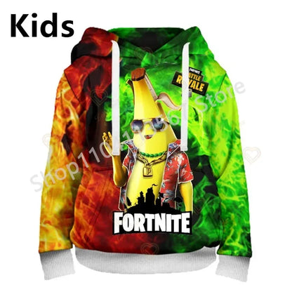 Sweatshirts com Capuz Llama Battle Royale F-Fortnited com Impressão 3D para Homem, Mulher e Criança, Rapaz e Rapariga, Pullover Streetwear Verde