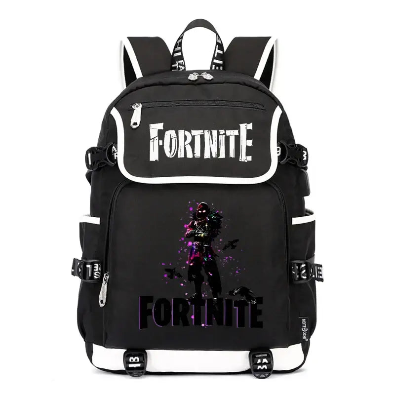Fortnites Large Capacity Backpack Casual Shoulder Bag with USB Port Unisex Anime Students Schoolbag New Stylish Stationery Gift