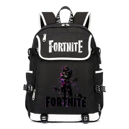 Fortnites Large Capacity Backpack Casual Shoulder Bag with USB Port Unisex Anime Students Schoolbag New Stylish Stationery Gift