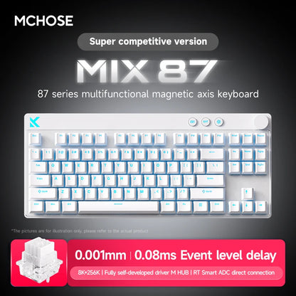 MCHOSE MIX87 Wired Gaming Keyboard Magnetic Switch Keyboard 8K+256K Esport 0.08ms Low Latency E-Sports Custom Gamer Accessories