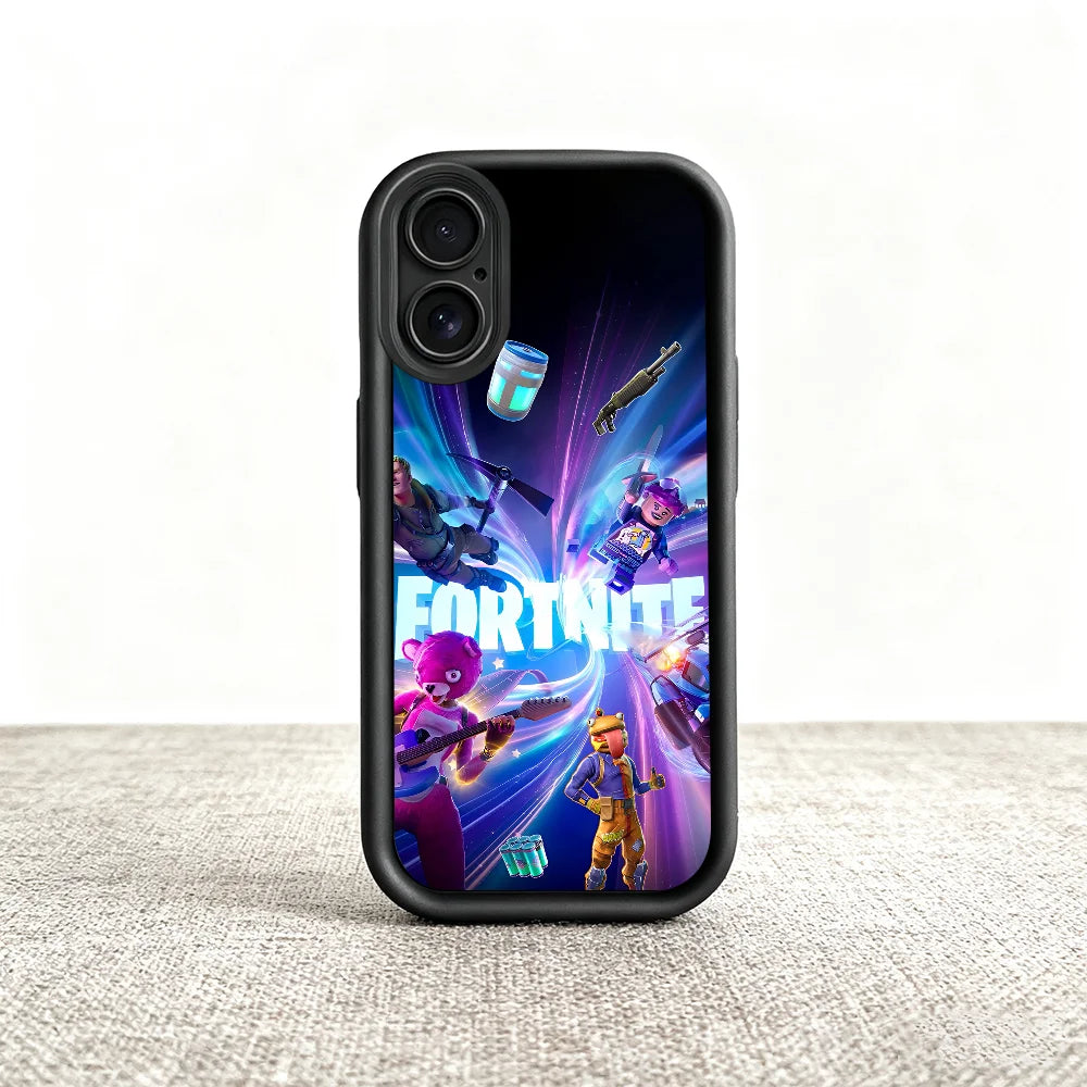 Game F-Fortnite Survival phone case For iPhone 11 12 13 14 15 16 17 Max Pro Plus Air Mini Lens Protective Black Soft Shell