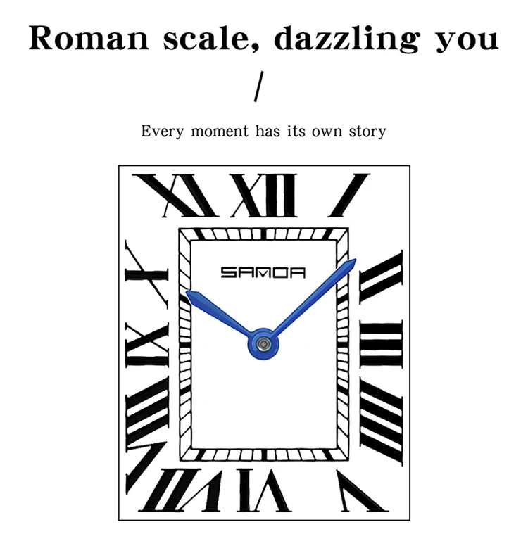 SANDA New Couple Tank Watches Wear Resistant Leather Strap Luxury Square Dial Waterproof Sports Casual Men Women Quartz Watches