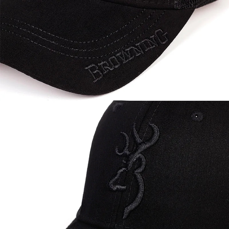 Embroidered Totem Baseball Hat, High Quality Hip Hop Outdoor Mesh Hat, Sunshade, Breathable Truck Hat