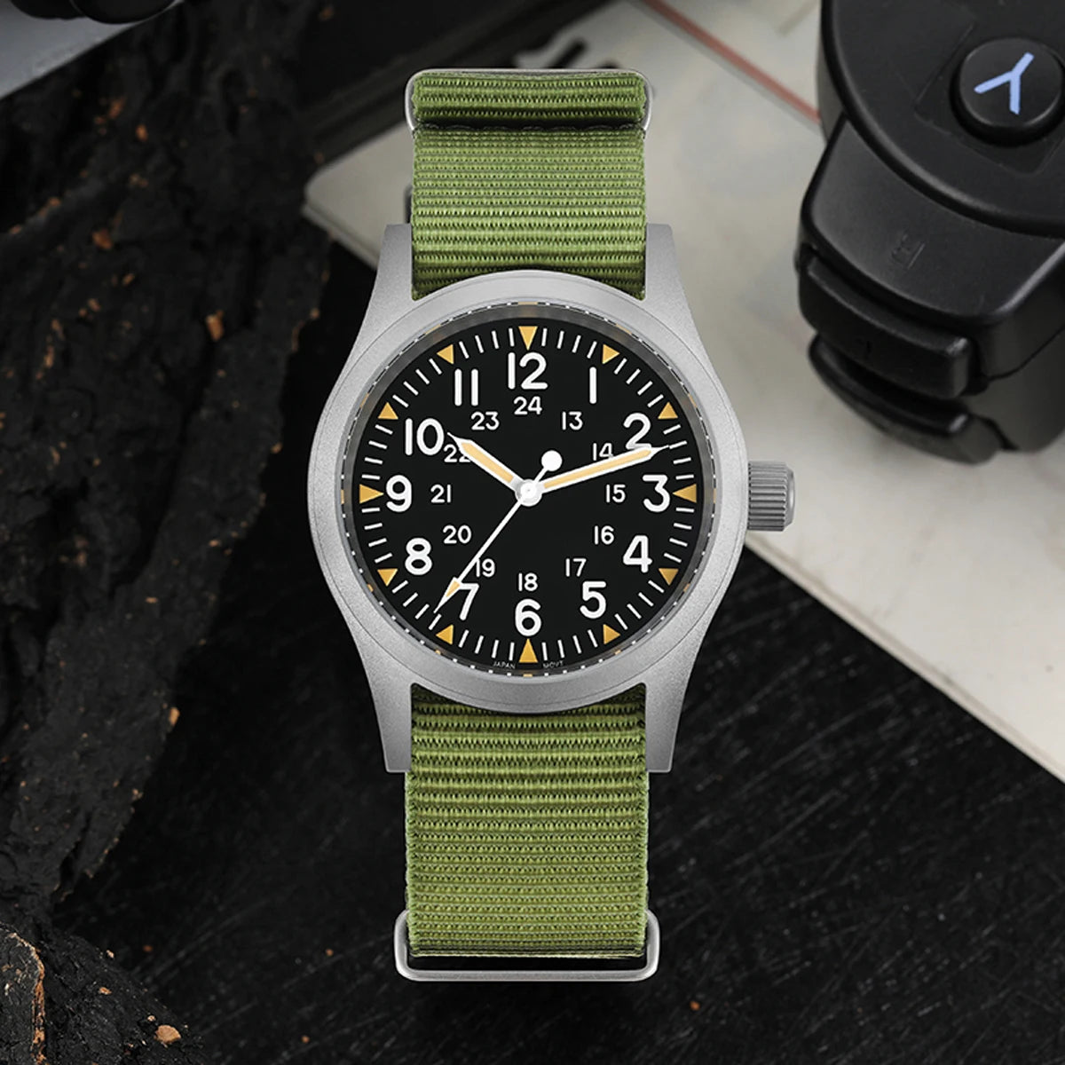 Militado ML05 Military Watch VH31 Sweep Movement Domed Sapphire Crystal Wristwatch High Clear AR Coating 38mm Vintage Watches