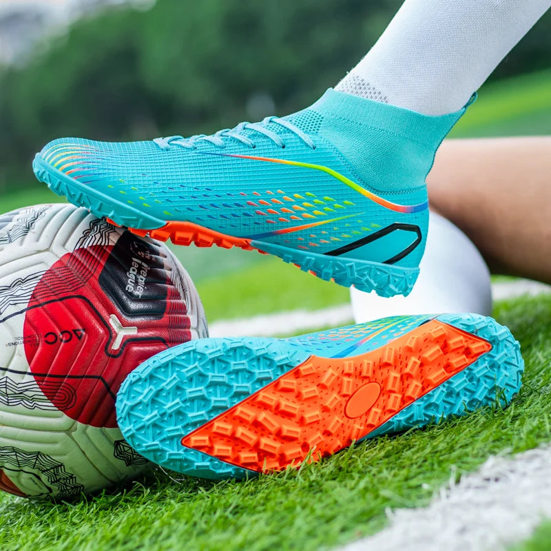 New Men Soccer Shoes Men Grass Breathable Soft Outdoor Football Shoes Cleats Long Spikes Comfortable Training Sport Shoes Men