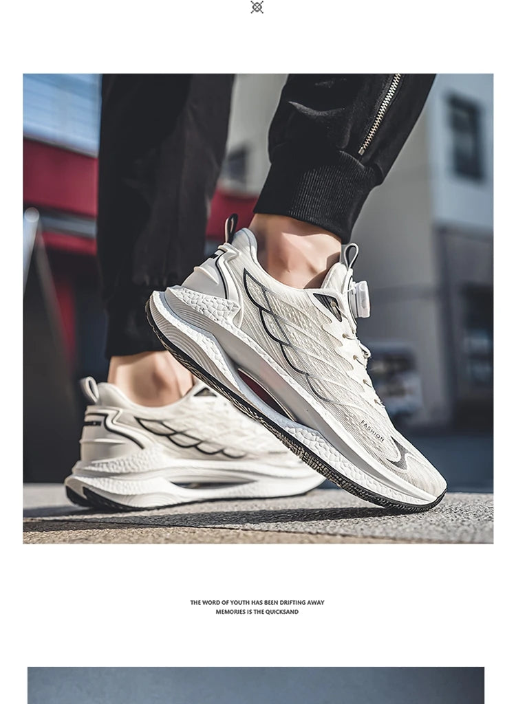 Letnie, oddychające, codzienne buty sportowe dla mężczyzn, nowe, modne i wszechstronne buty do biegania z oddychającą siateczką i obrotową klamrą, odpowiednie do uprawiania sportów na świeżym powietrzu i do codziennego noszenia