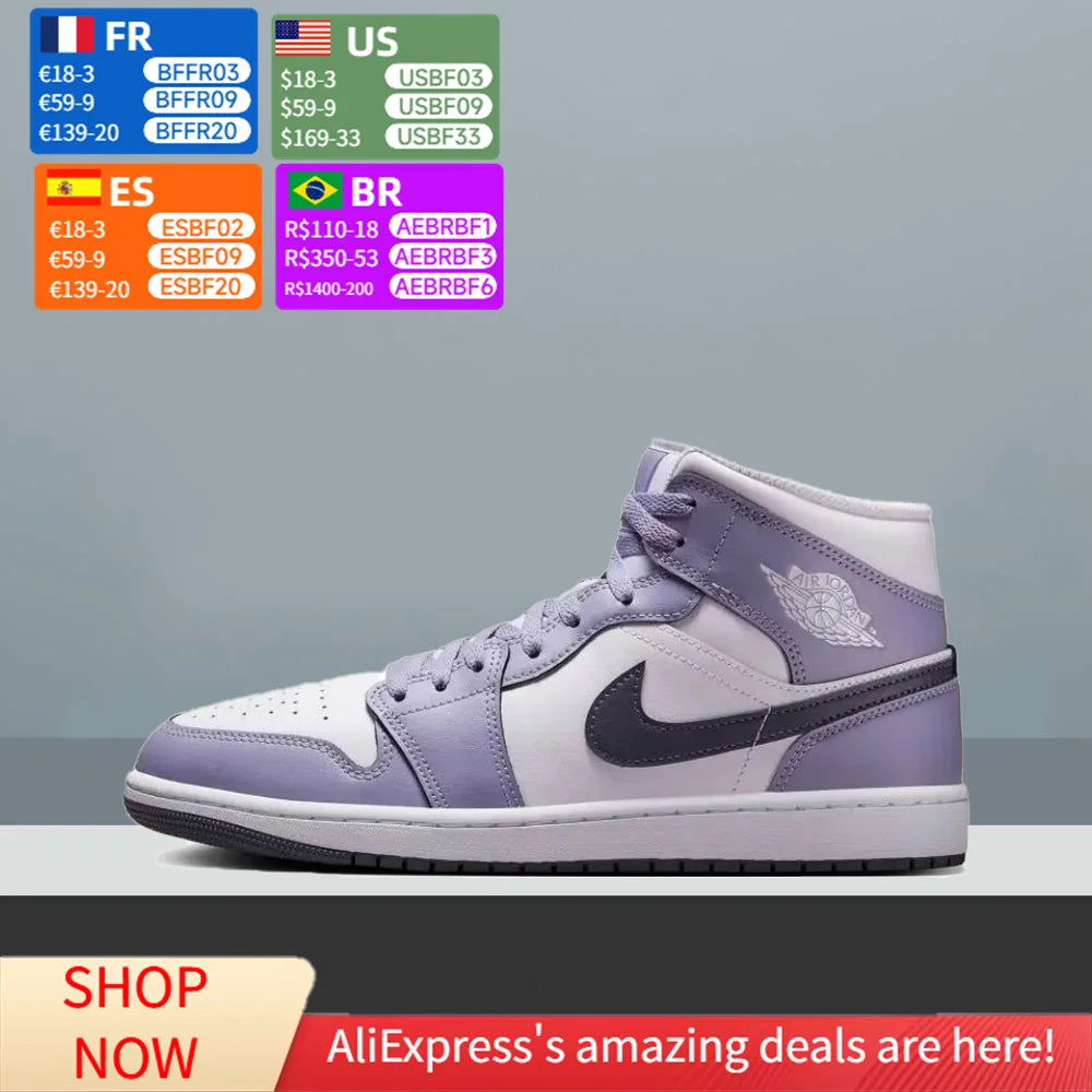 Nike Air Jordan 1 Mid Basketball Shoe Unisex - Classic and versatile, blending court performance with everyday style DQ8426-145