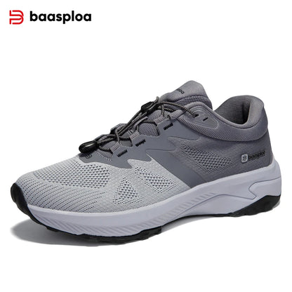 Baasploa Hiking Shoes Men Outdoor Waterproof Camping Resistant Non Slip Sneakers Male Casual Lightweight Lace-Up Walking Shoes