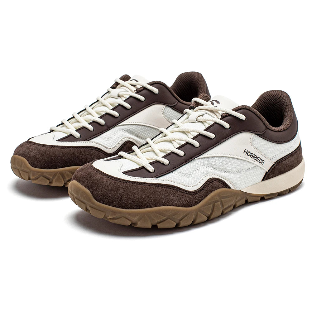 HOBIBEAR Wide Width Hiking Shoes Unisex Trekking Trail Running Sneakers Retro Non-Slip Lace-Up Walking Shoes