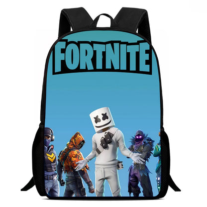 Mochila Escolar Fortnite de 15 Polegadas com Desenho Animado para Crianças, Meninos e Meninas, Mochila Leve com Estampado de Jogo, Grande, Adequada para Idades dos 5 aos 8 Anos