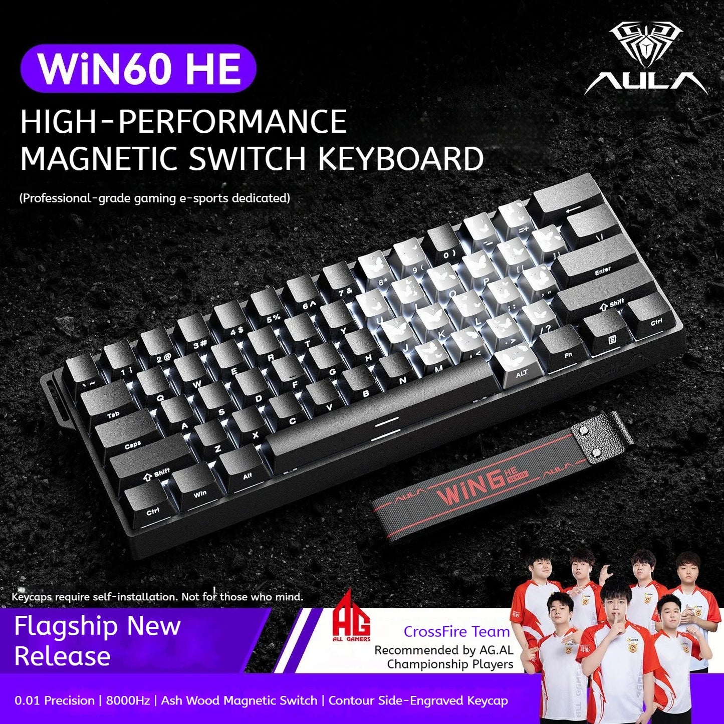 AULA WIN60 HE Magnetic Keyboard Wired Trigger 8K Return Esports Gamer Customize RGB Mechanical Gaming Keyboard