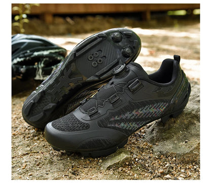 Scarpe da ciclismo MTB uomo donna T03 viola traspiranti, a sgancio rapido, per ciclismo su strada, sport outdoor, racing e allenamento
