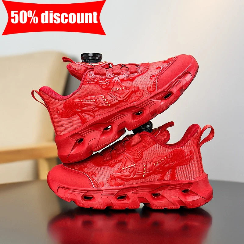 Dziecięce buty sportowe – modne, siateczkowe, studenckie, amortyzowane buty treningowe – nowe, oddychające, antypoślizgowe buty do codziennego biegania
