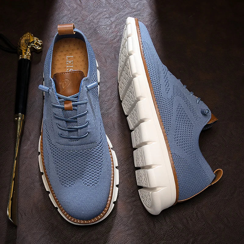 New men's large-sized casual shoes - Fly-Weave mesh breathable sports shoes, lightweight and slip-resistant men's shoes