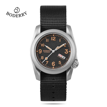 Boderry VOYAGER Field Watches Bronze Case Automatic For Seiko NH35 Watch 100M Waterproof Clock Military Vintage Wristwatch Mens