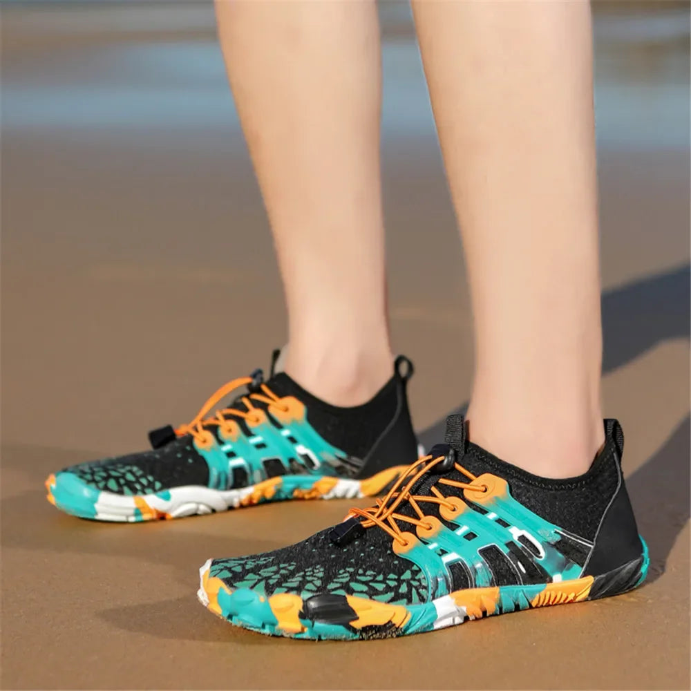 Men Women Water shoes Upstream Wading Swimming Barefoot Five Fingers Aqua Shoes Colorful Beach Seaside Light Unisex Sneakers New