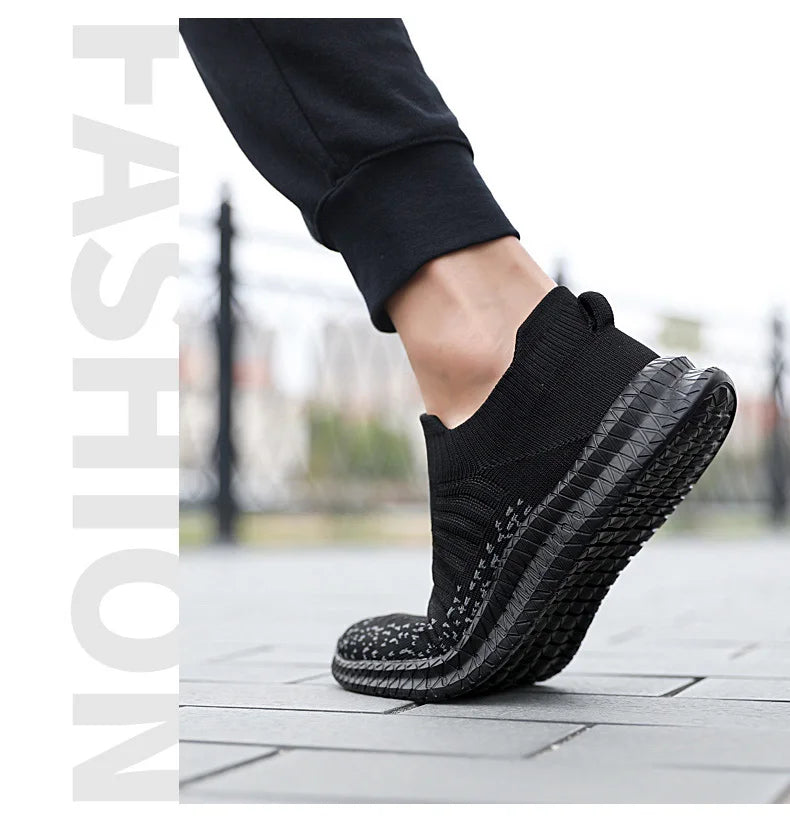 Buty męskie Oddychające męskie trampki Wygodne buty do biegania Tenisowe buty outdoorowe Buty wsuwane do chodzenia Buty do joggingu typu skarpeta
