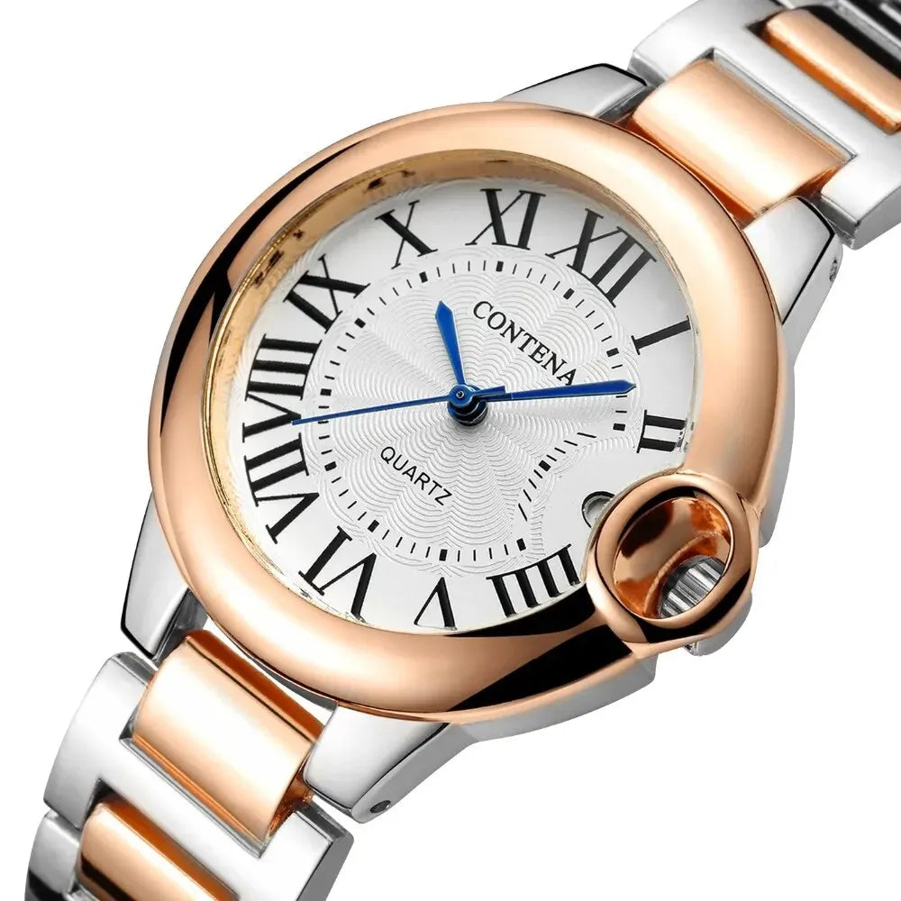 New Brand Luxury Stainless Steel Men and Women Luxury Atmosphere Quartz Watches Fashion Blue Balloon Women Date Watch Suit