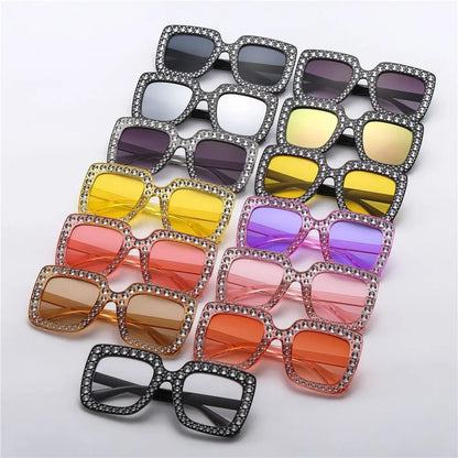 Kids Fashion Sunglasses Square Glitter Children Sun Glasses Boy Girl Stylish Diamond Goggles Baby Shades Party Eyewear UV400