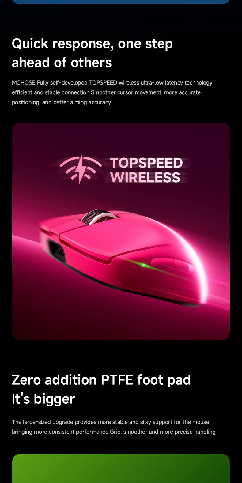 MCHOSE A7 V2 Ultra / Pro Lekka bezprzewodowa mysz gamingowa Dual 8000Hz PAW3950 TI 42000DPI dla graczy e-sportowych na PC
