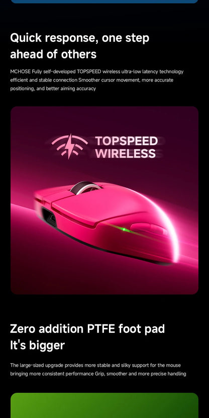 MCHOSE A7 V2 Ultra / Pro Lekka bezprzewodowa mysz gamingowa Dual 8000Hz PAW3950 TI 42000DPI dla graczy e-sportowych na PC