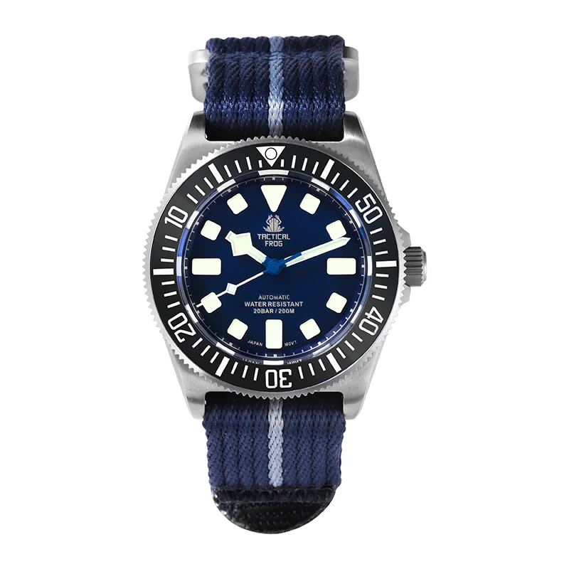 Relógio Mecânico Tactical Frog FXD V4, Movimento Automático NH35, Titânio, para Homem, 200m à Prova de Água, Safira, Luminoso, 42mm