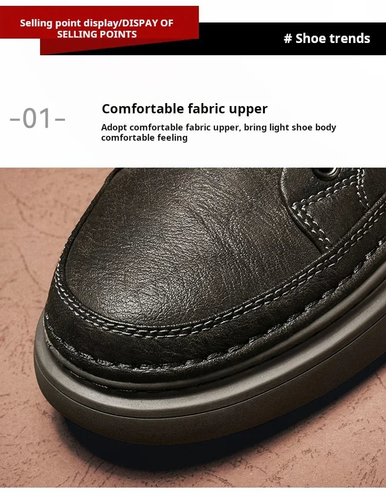 Classic Men's Sneakers Platform Slip on Casual Shoes for Men Leather Sneakers New Comfort Flat Shoes Spring Men's Loafers Shoes