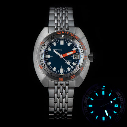 SEESTERN Men Diving Watch Automatic Luminous Date Waterproof Turn Bracelet Wristwatches Retro SUB300T Mechanical Sapphire Glass