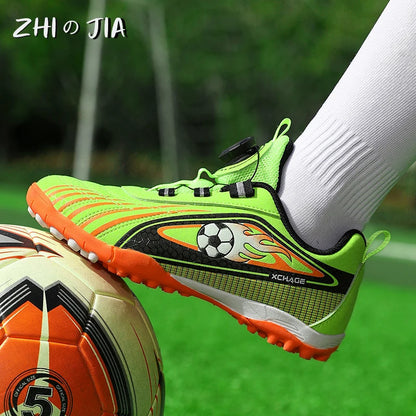Children's Rotating Buckle Sneaker Students Competition Training Football Shoes Fashionable Lightweight Anti slip Footwear